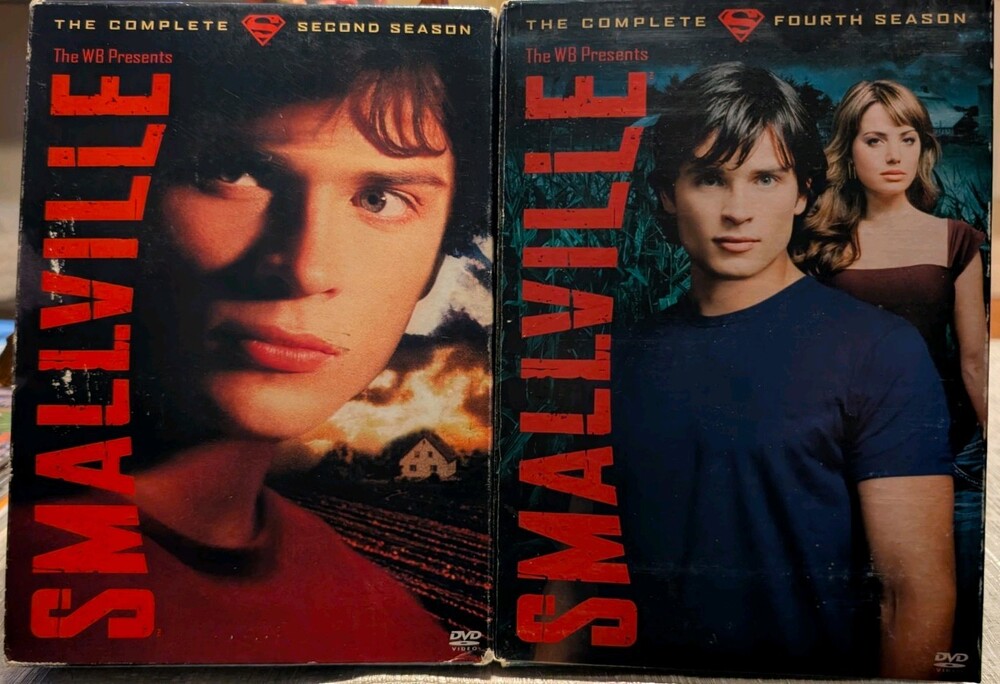 Smallville Season 2 & Season 4 DVD Box Set Lot Tom Welling DC Superman